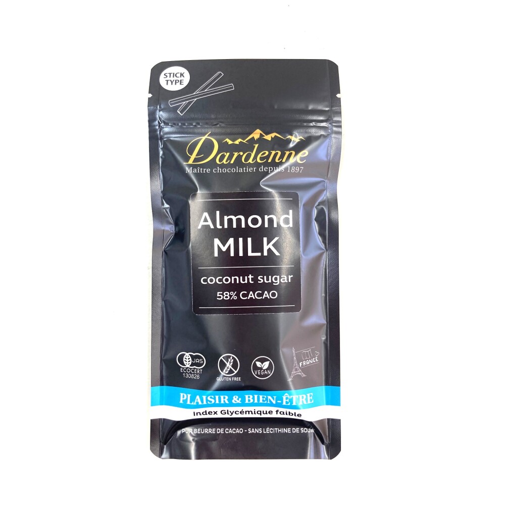 【アーモンドミルク】ダーデン　有機ココシュガーチョコレート　アーモンドミルク　スティック　４8g　12袋入※(小ロット）チョコレート内で混載３ボール～（大ロット）単品6ボール単位